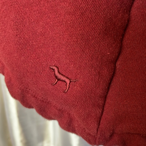 PINK Victoria’s Secret Women’s Large Burgundy Full Zip Fleece Lined Hoodie - Picture 5 of 9